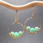 Bohemian 41 Hammered Circles With Chrysoprase